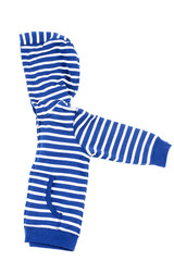 Kids striped shirt with hood isolated and folded