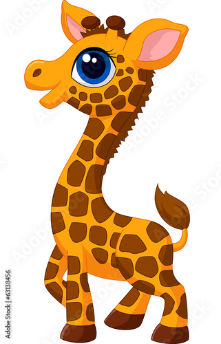 Download "Cute baby giraffe cartoon" Stock image and royalty-free ...