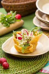 cheese basket with salad