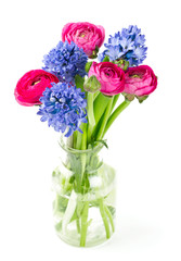 spring bouquet in glass vase