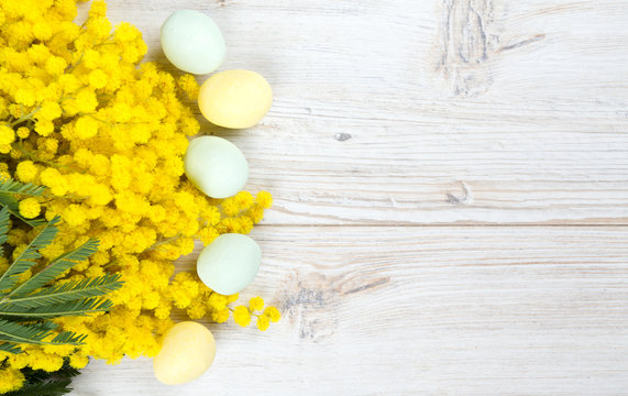 mimosa and marcipan eggs