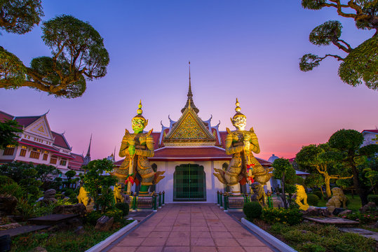 Two giants in side Wat Arun