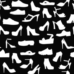 Silhouette pattern set of men's  and of women's shoes