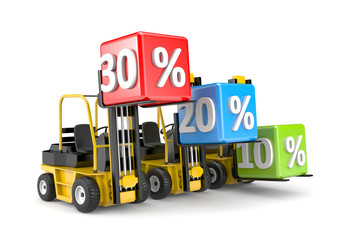 Forklift and percent boxes