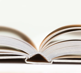 one open book lying on the table