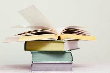 a few books with brightly colored covers