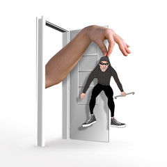 out of the door