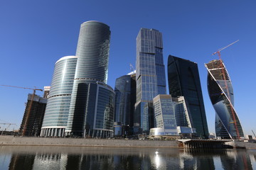 Skyscrapers and business centers in the Moscow-city