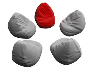 soft beanbag  isolated on white background