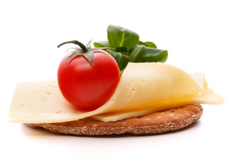 Cheese sandwich isolated on white background cutout