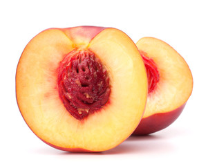 Nectarine fruit isolated on white background cutout