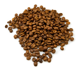 isolated image of coffee beans on white background