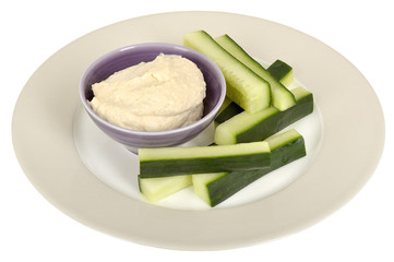 Hummus with Cucumber Sticks