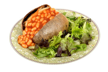 Jacket Potato Baked Beans and Salad
