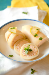 squids stuffed with salmon mousse