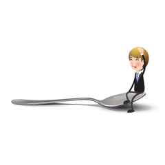 Businessman on realistic spoon