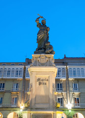 Obraz premium Monument to Maria Pita in La Coruna, Spain.