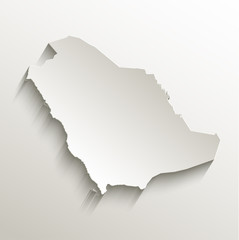 Saudi Arabia map card paper 3D natural