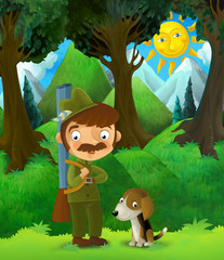 Fable stage - cartoon illustration for the children