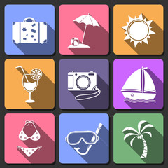 Illustration travel flat icons