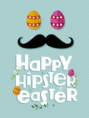 Hipster easter greeting card