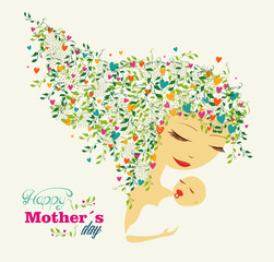 Obraz na płótnie Canvas Happy Mothers day greeting card