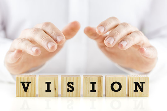 Conceptual image with the word Vision