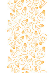 Light bulbs line art vertical seamless pattern background border