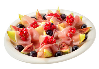 Fresh deli ham starter isolated