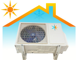 concept climatisation réversible, chaud / froid