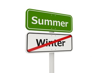 Summer road sign