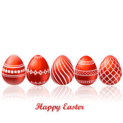 Easter red eggs card