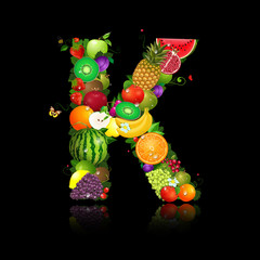 Juicy fruit in the form of letter k