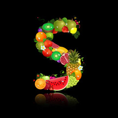Juicy fruit in the form of letter s