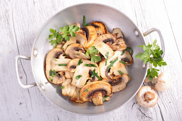 grilled mushroom and parsley