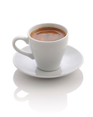 Fototapeta na wymiar Cup with coffee espresso isolated on white