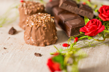 chocolate on brown napkin