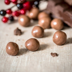 chocolate on brown napkin