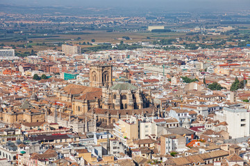 Fototapeta premium View from height to Granada, Spain