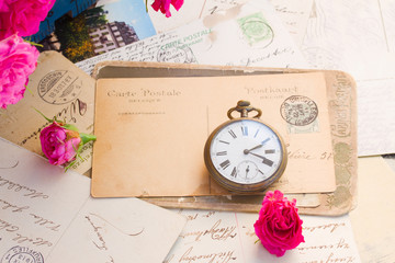 antique mail  and  clock