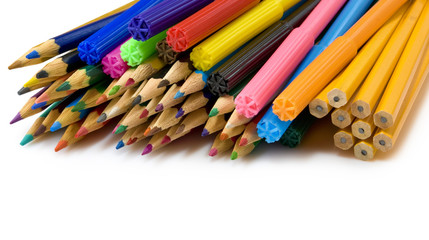 isolated image of colored pencils