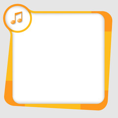 orange and yellow box for text with music icon