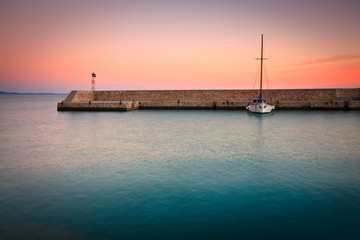 Fototapeta na wymiar Boat in Mikrolimano marina, Athens.