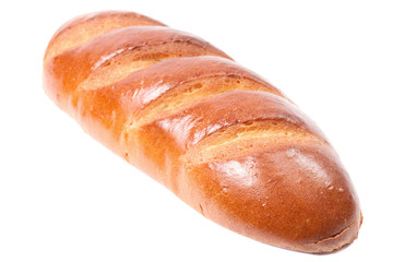 Fresh bun on a white background