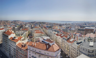Naklejka na ściany i meble Panorama miasta w Lizbonie