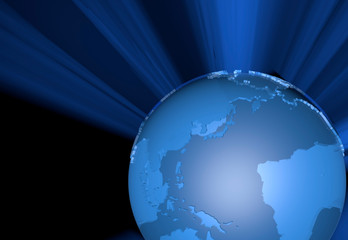 発光する地球儀