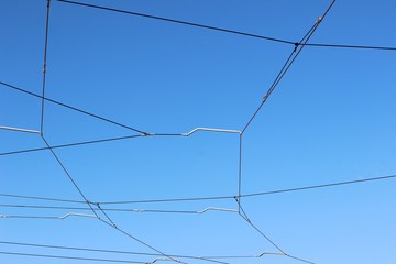 Caténaires d'une ligne ' tramways '