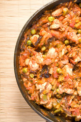 chinese food chicken with vegetables in tomato sauce