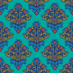 vector seamless backdrop. damask pattern. flower wallpaper