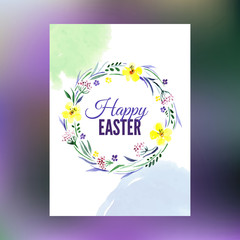Easter greeting card, watercolor hand drawn illustration